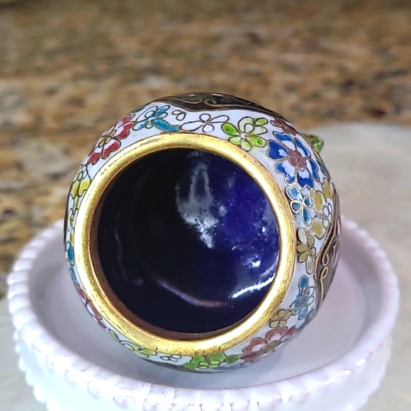 Vintage Cloisonne Owl Trinket Box - Picture 6 of 6